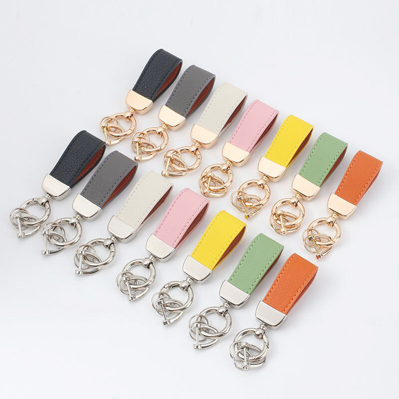 DIY Colorful Mini Lambskin Key Holder Creative Personality Exquisite Key Chain Pendant Metal Car Keyring Accessories