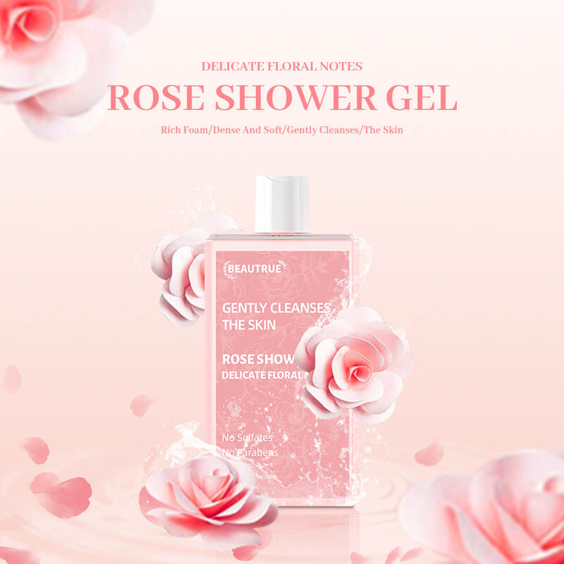 YOUR LOGO Rose Shower Gel Body Wash for Dry Skin Smell Good Hydrating Shower Gel for Nourishing Essential Body Care