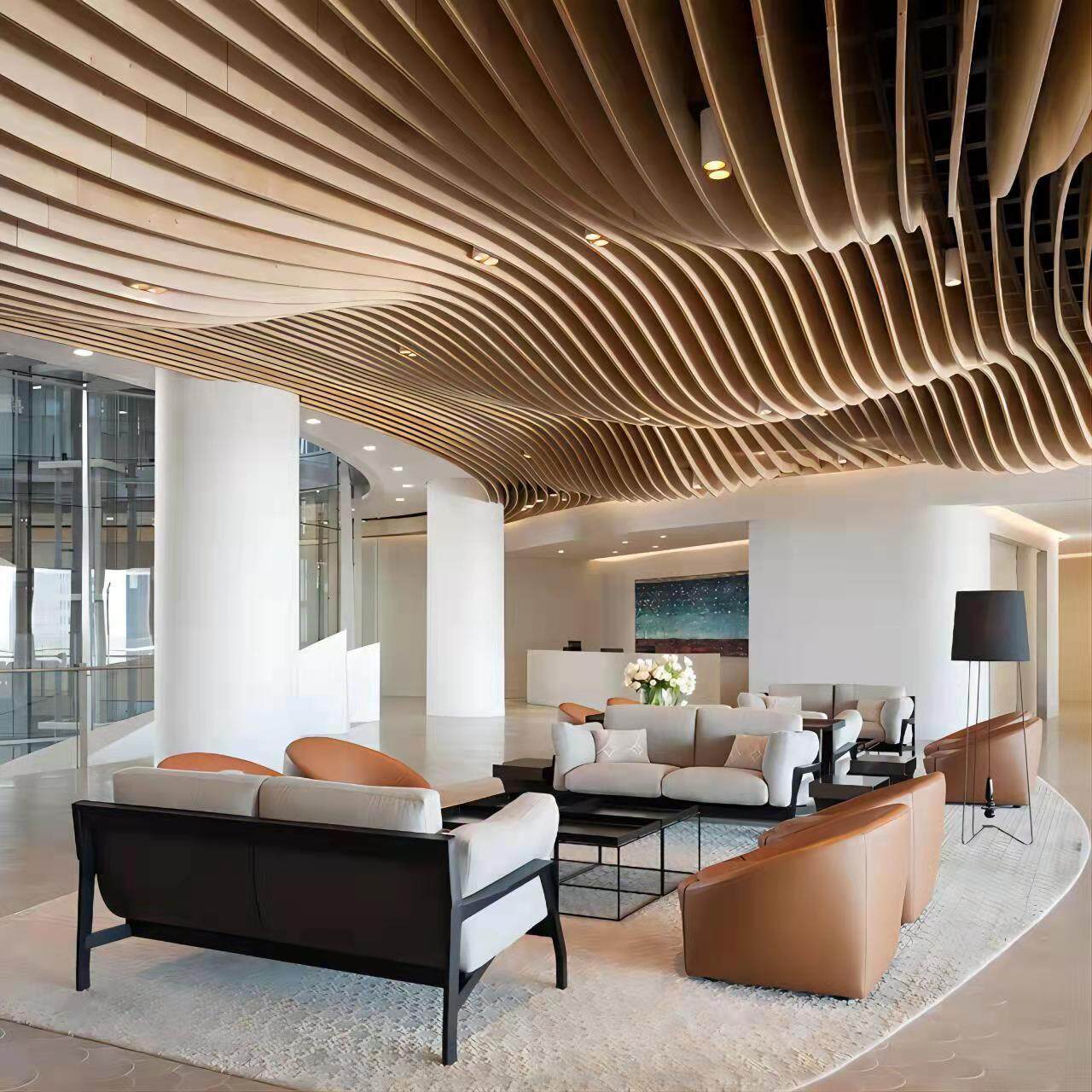Wave design baffle ceiling for indoor decoration