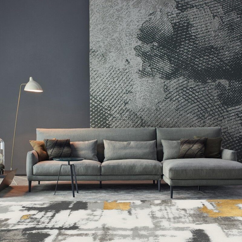 Modern Soft Distressed Abstract Silky Printed Rug