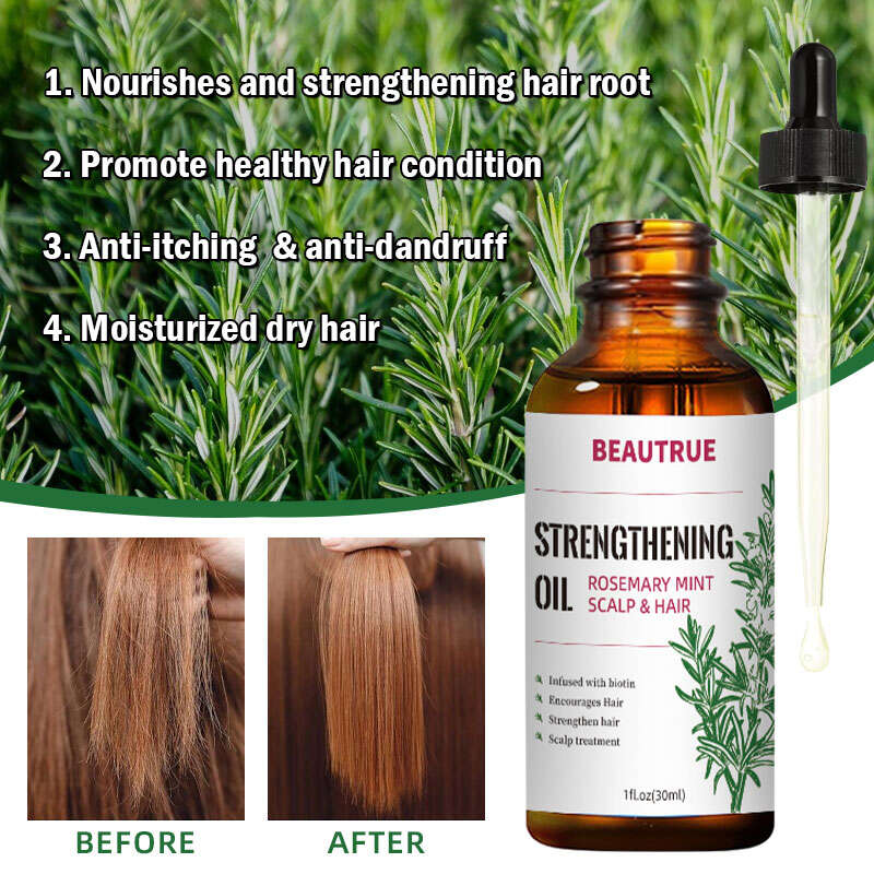 YOUR LOGO Rosemary Mint Oil Stimulate Hair Growth Hair Strengthening Oil for All Hair Types