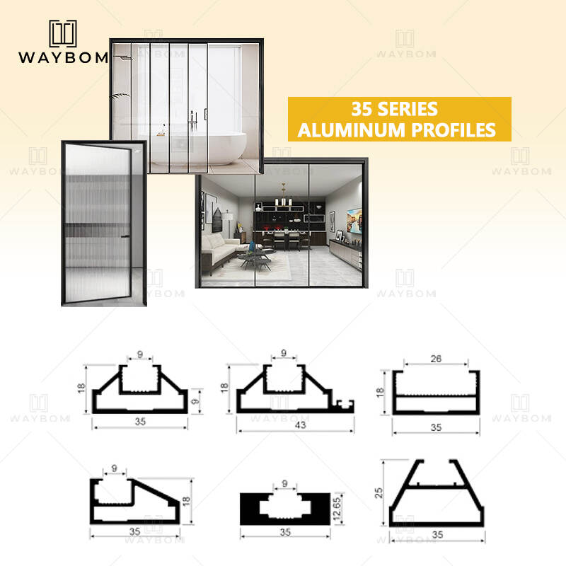 Waybom extruded aluminum manufacturers 35 series sliding door swing doors with bottom track