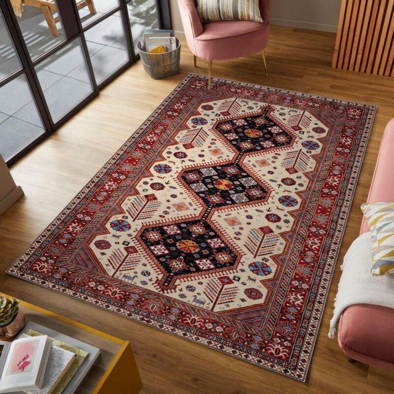Traditional Persian Vintage Silky Printed Carpet