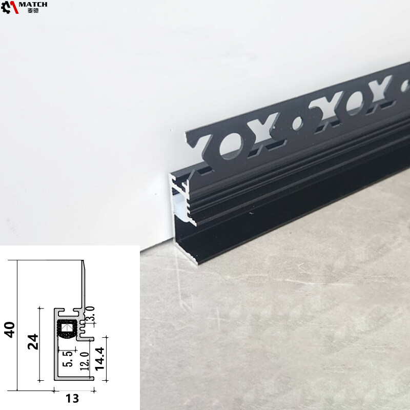 60mm height aluminum alloy light bar strip led skirting board baseboard