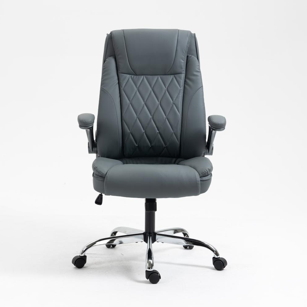 High Back Executive Office Chair- Ergonomic Home Computer Desk Leather Chair Swivel Rolling Chair for Adult