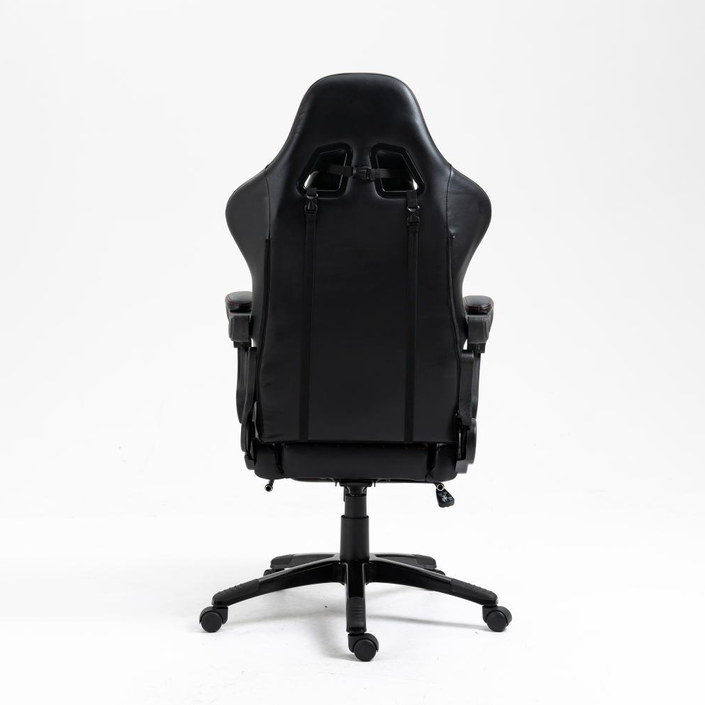 racing style gaming chair with footrest, racing wheel chair gaming, racing wheel gaming chair, high back traditional executive chair