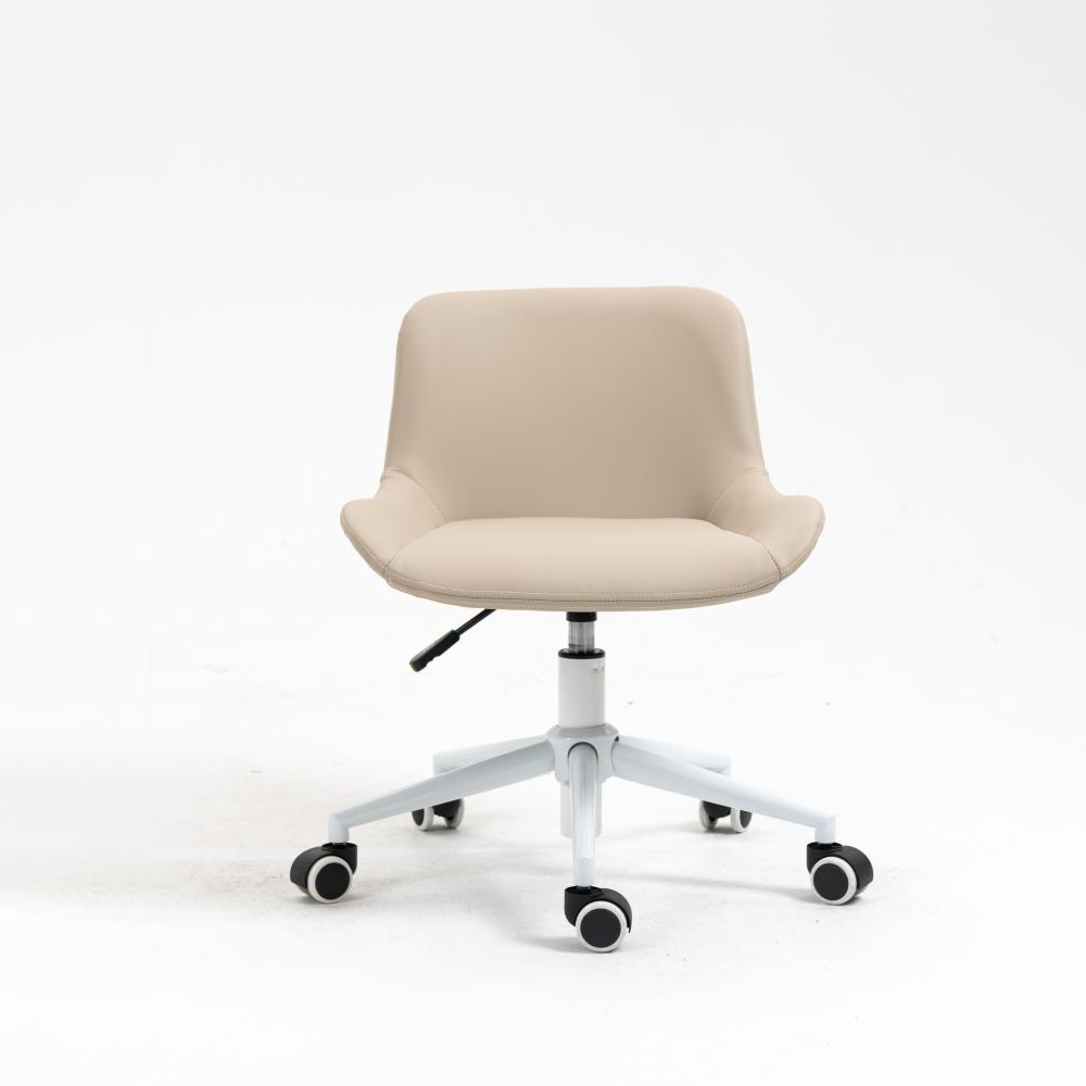 Office Chair Armless Desk Chair Wide Home Office Desk Chairs, Adjustable Swivel Padded Fabric Vanity Computer Chair