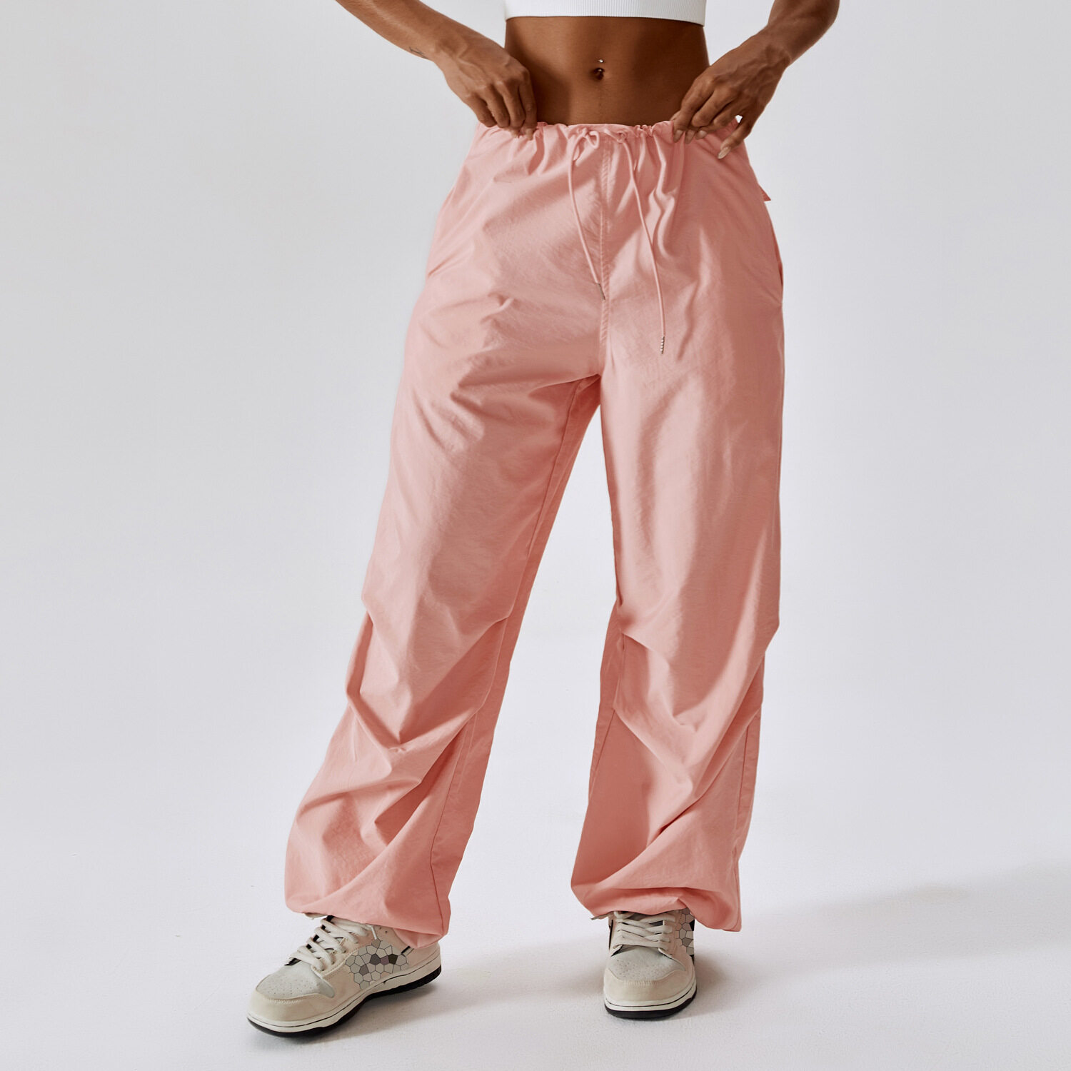Women High Waist Quick-drying Loose-Fit Straight-Leg Casual Pants