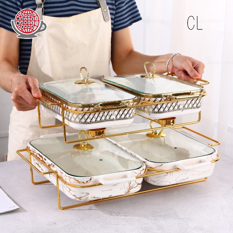 Hot Sale Double Porcelain Chafing Dishs for Wedding Party