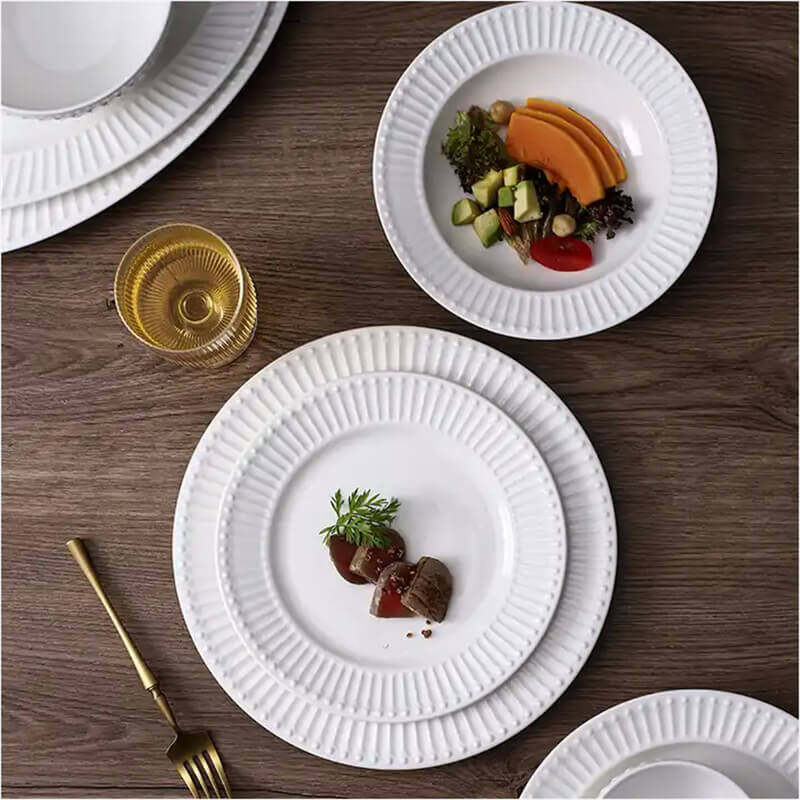 best white dinnerware,embossed dinnerware sets,western branded dinnerware set