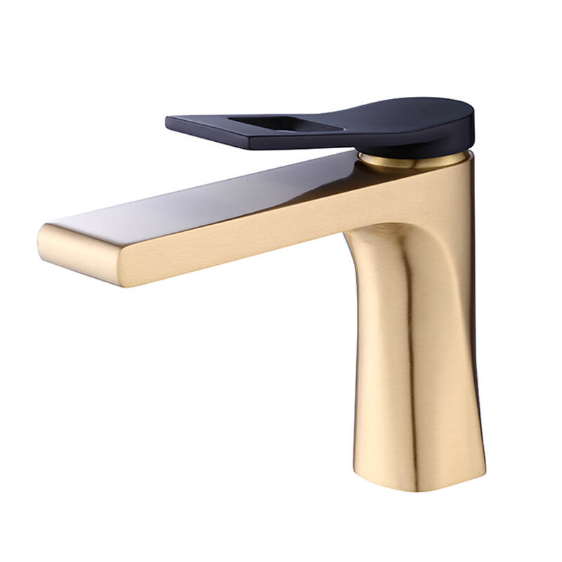 Eco-friendly faucet single handle brass material gold basin faucet