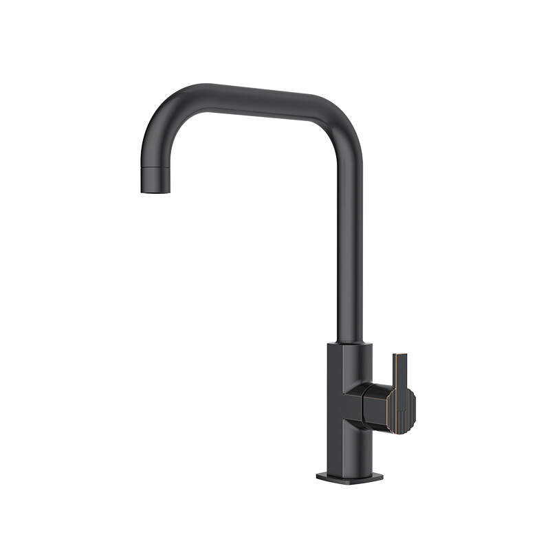 Matt Black Finished Solid Brass Sink Mounted Kitchen Faucet