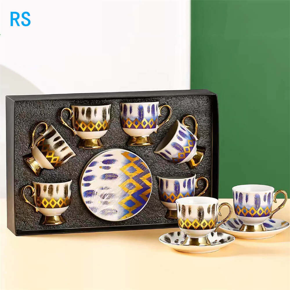 Wholesale Luxury Style Arabic Coffee Set with Gilt Handle