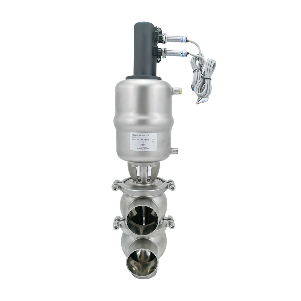 Stainless Steel Sanitary APV Pneumatic Directional Control Flow Division Valve with Proximity Switch