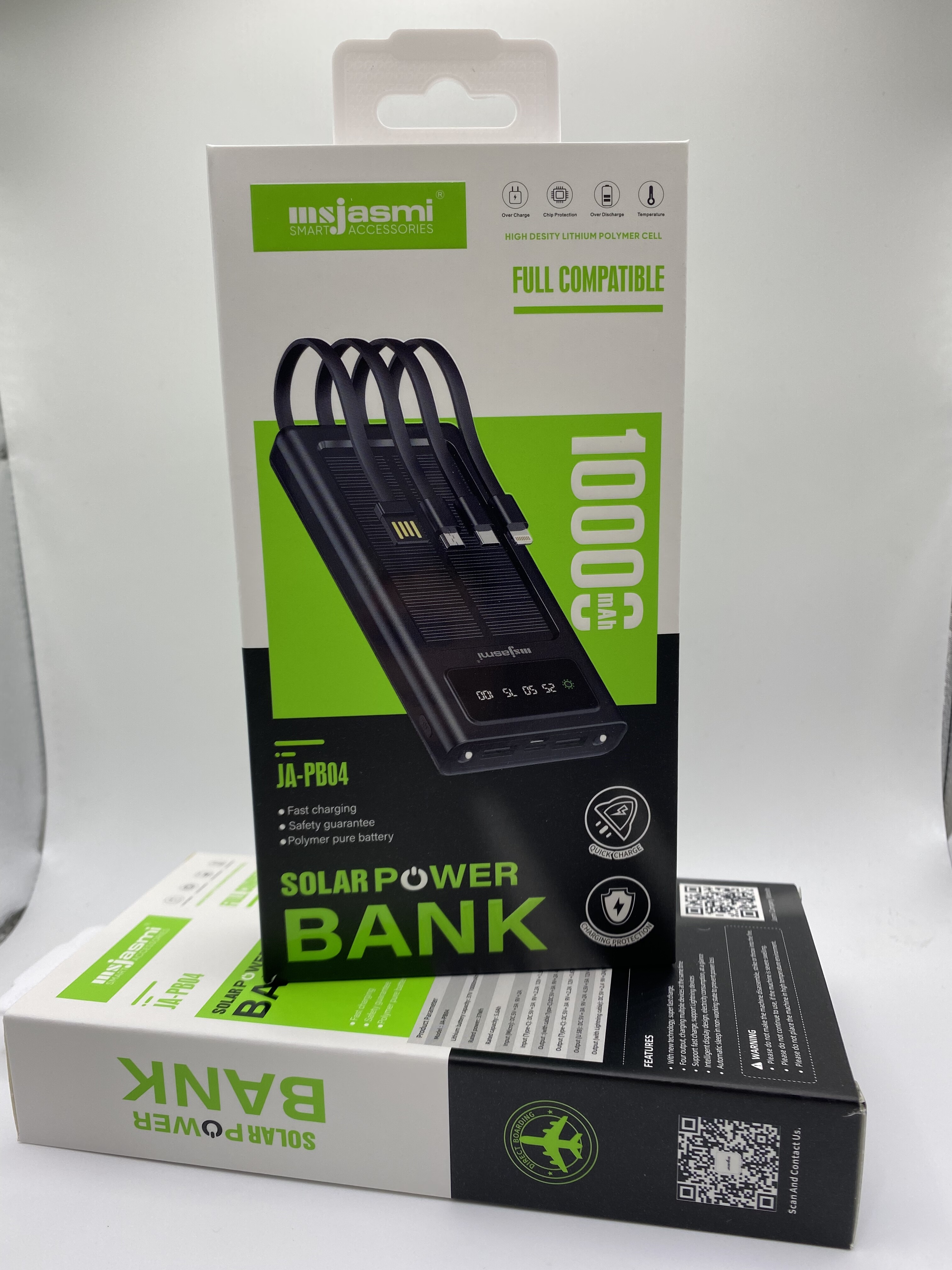 2.1A Fast charging full 10000mah solar power bank