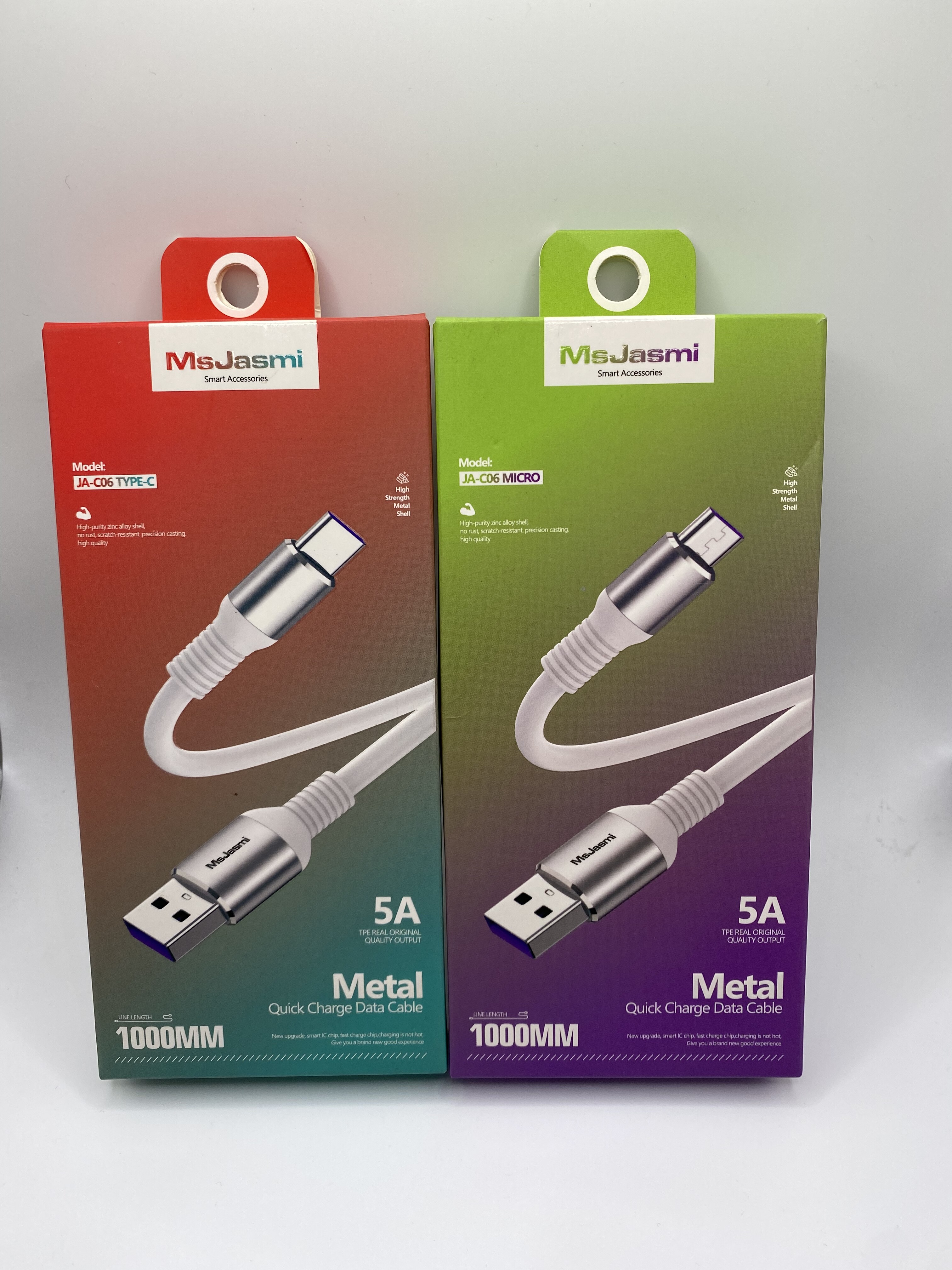 Metal data cables full 2.4a with color box pack