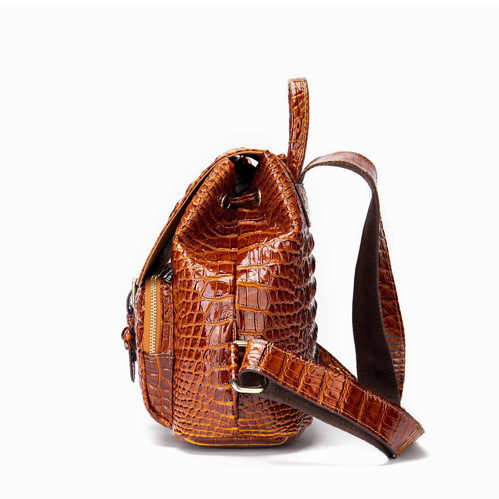 crocodile pattern backpack, leather designer backpack women's, women's designer leather backpack