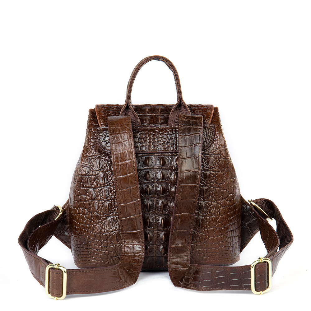 crocodile pattern backpack, leather designer backpack women's, women's designer leather backpack