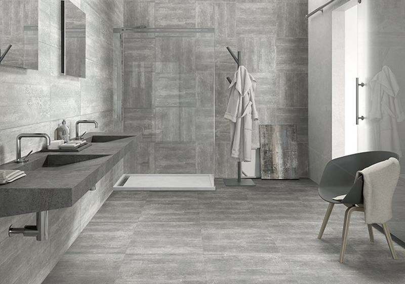 Elevate Your Bathroom Aesthetics with Light Grey Patterned Bathroom Tiles
