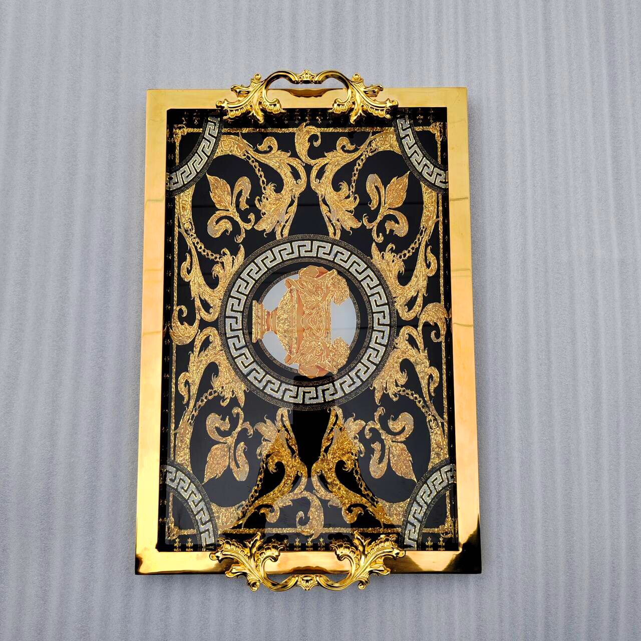 Luxurious Ereative Mirror Girazi Simbi Yekuchengetedza Tray Tray Gold Rectangular Tray 304 Stainless Steel Yakachena Curn Bure