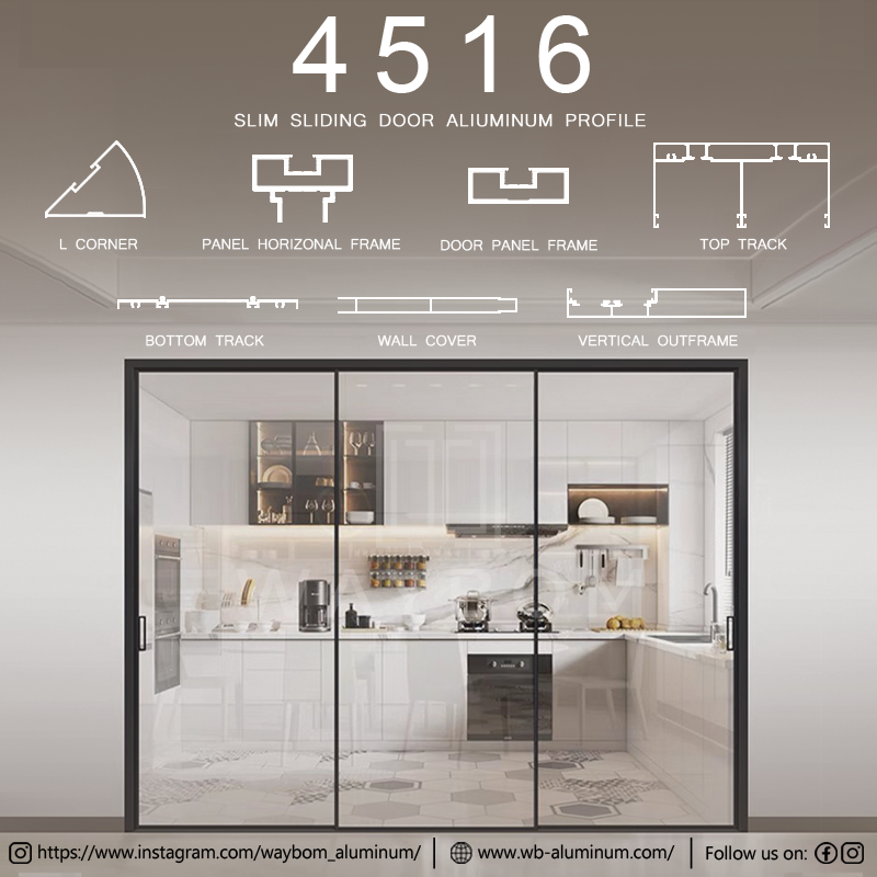 The hottest model--4516 Slim vertical door profile