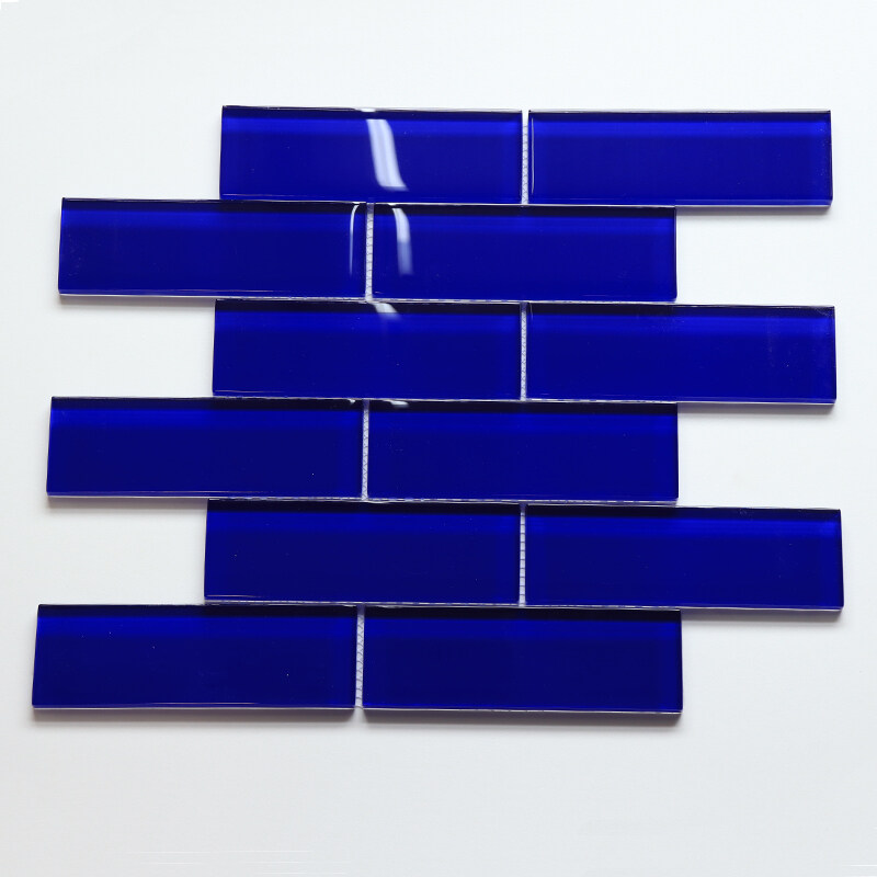 Blue Color Iridescent Glass Mosaic Pool Tile