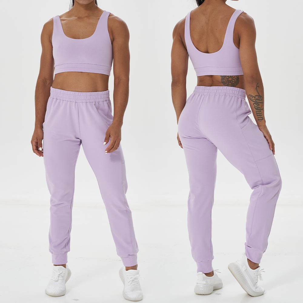 Yogawear Sweatpants Sports bra Set Custom Logo