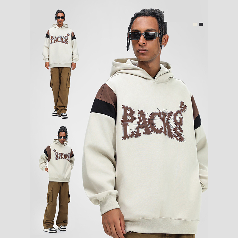 Custom Embroidered Patch Pullover Men Hoodie