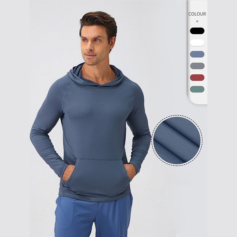 Quick Dry Slim Fit Gym Sport Men Pullover Hoodie