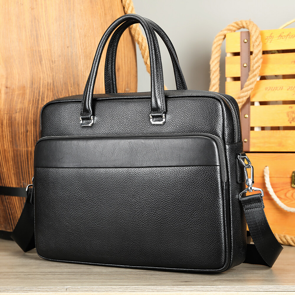 Niucunzh Man Genuine Leather Briefcase 15 inch Laptop Bag Men Leather Messenger Bag Leather Briefcase Bag for Men