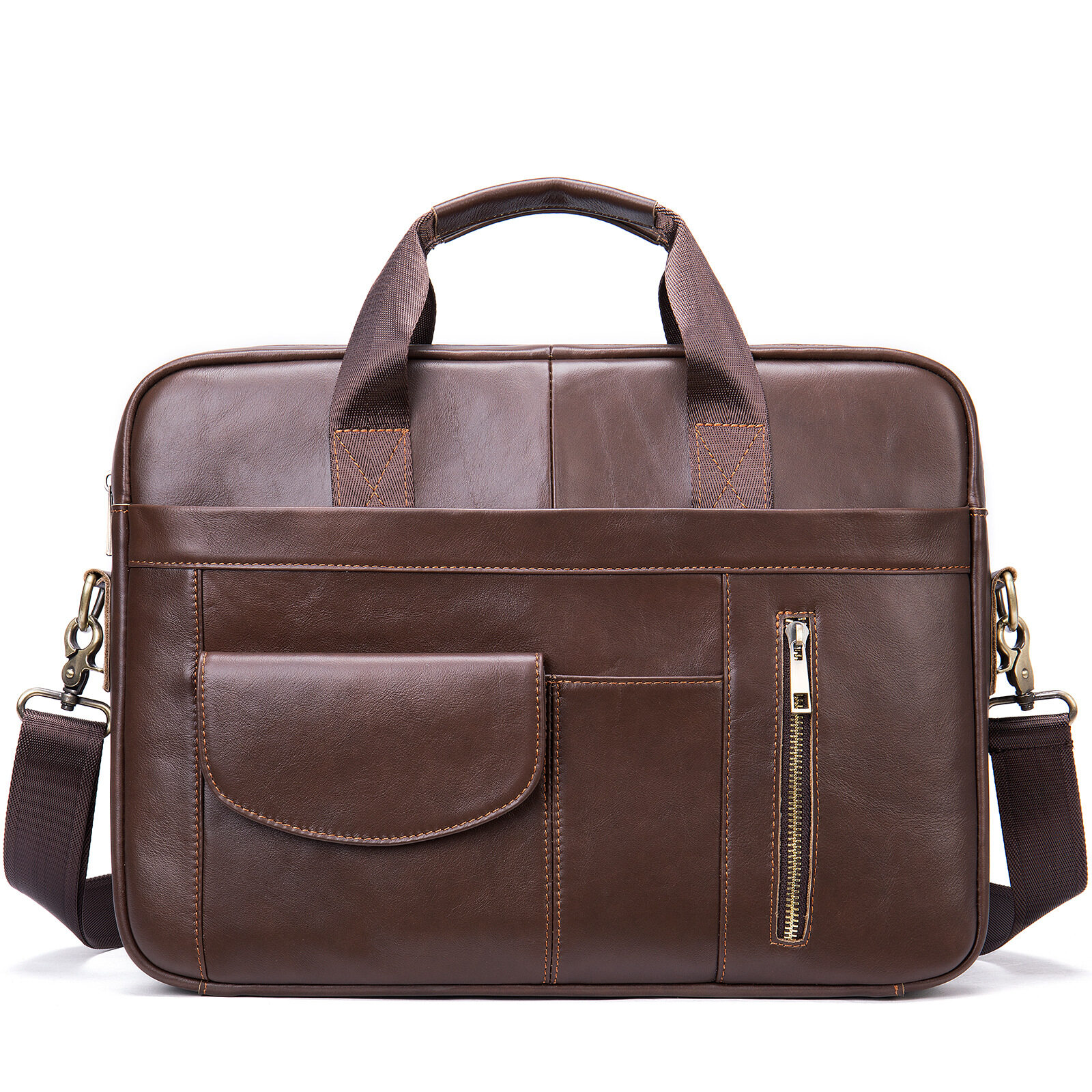 Niucunzh Men Leather Laptop Bag Business Office Executive Leather Briefcase Messenger Bags Genuine Leather Briefcase Men