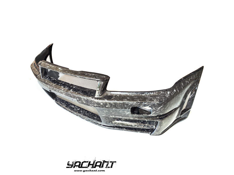 YCR34030DZCF 1999-2002 Nissan Skyline R34 GTR Nismo Z-Tune Style Front Bumper CF Forged Carbon Weave (6).jpg