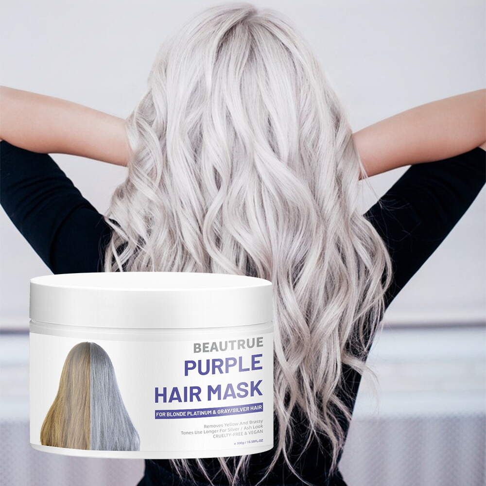 YOUR LOGO Purple Hair Mask for Blonde Silver & Platinum Hair Removes Yellow Brassy Color Repairs Dry & Bleached