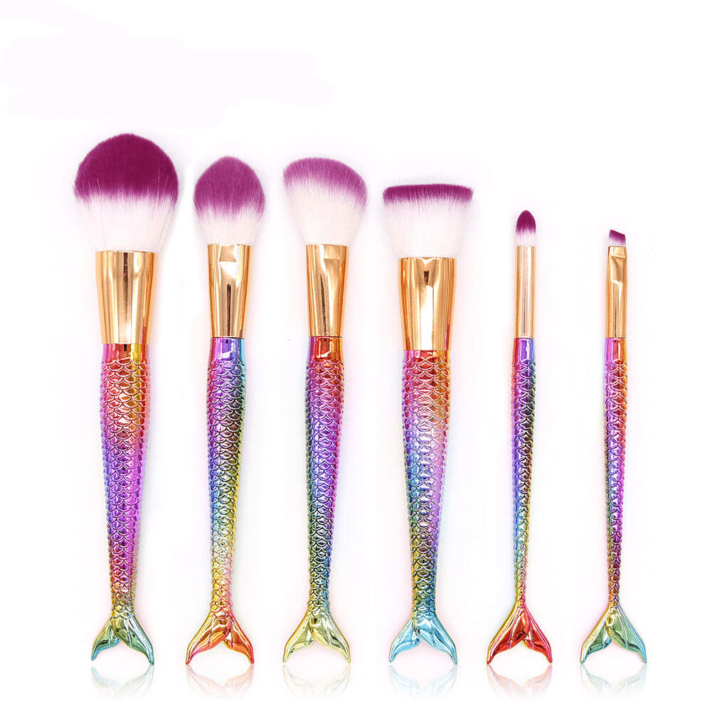 6 Pieces Mermaid Makeup Brush Set