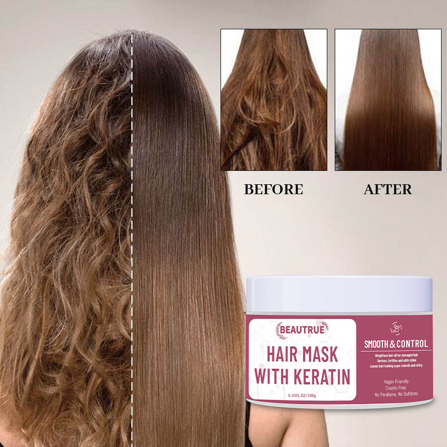 YOUR LOGO Keratin Hair Mask Sulfate Free Hydrating Deep Conditioner Treatment for Dry Damaged and Split Ends