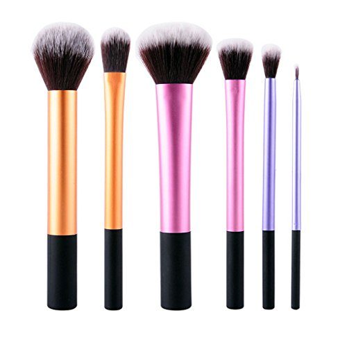 6pcs long aluminum cosmetic brush