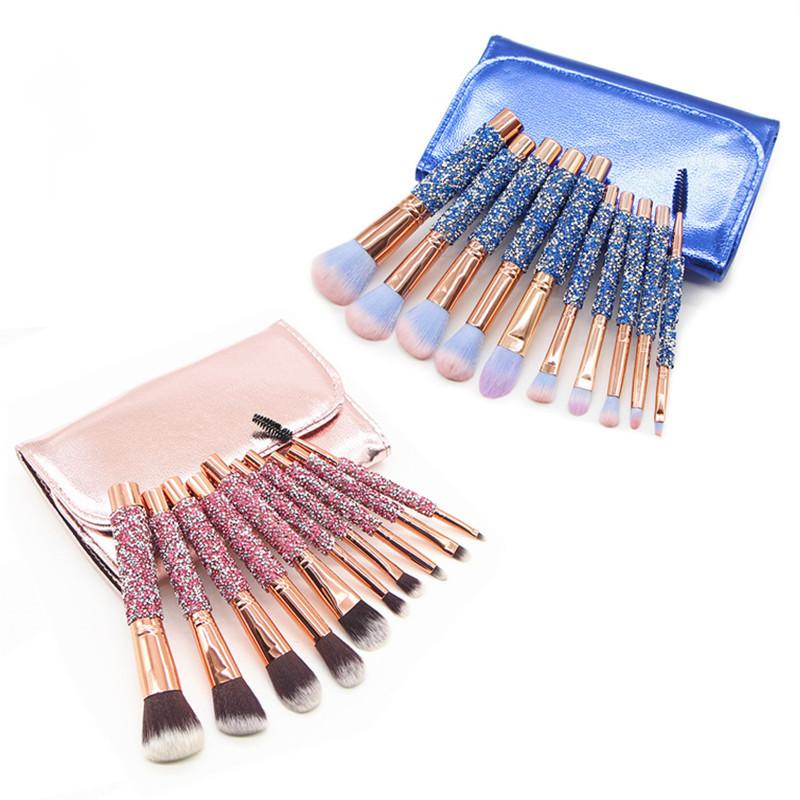 set makeup brush diamond with bag 10pcs