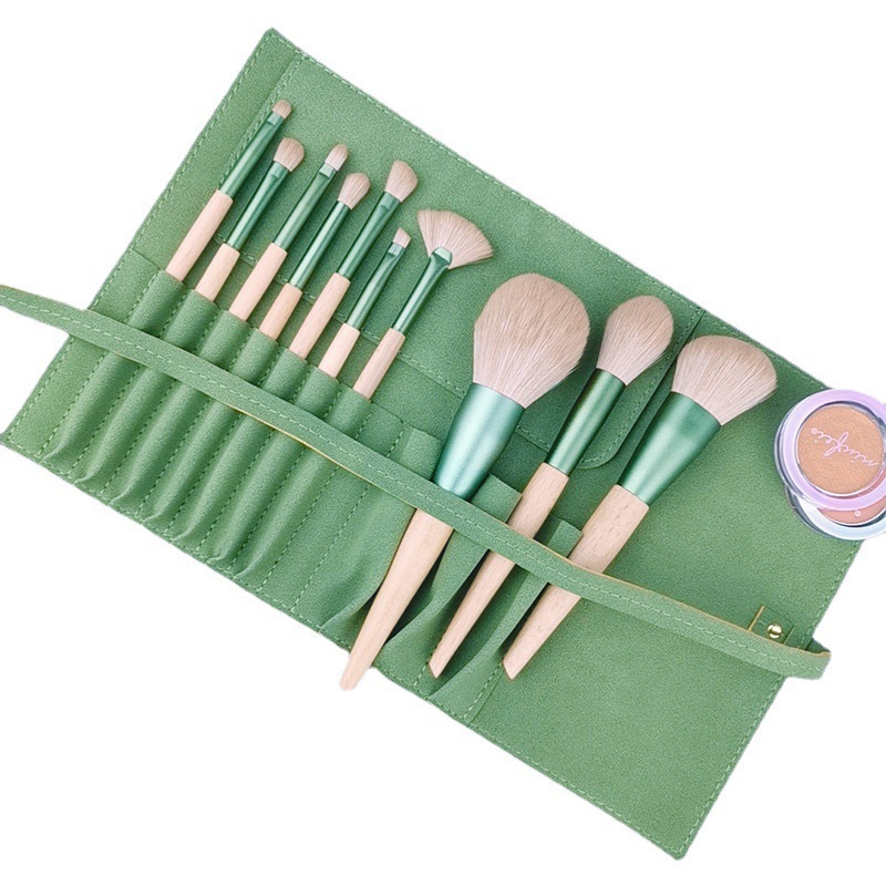 Green Rose 10pcs Makeup Brush Set