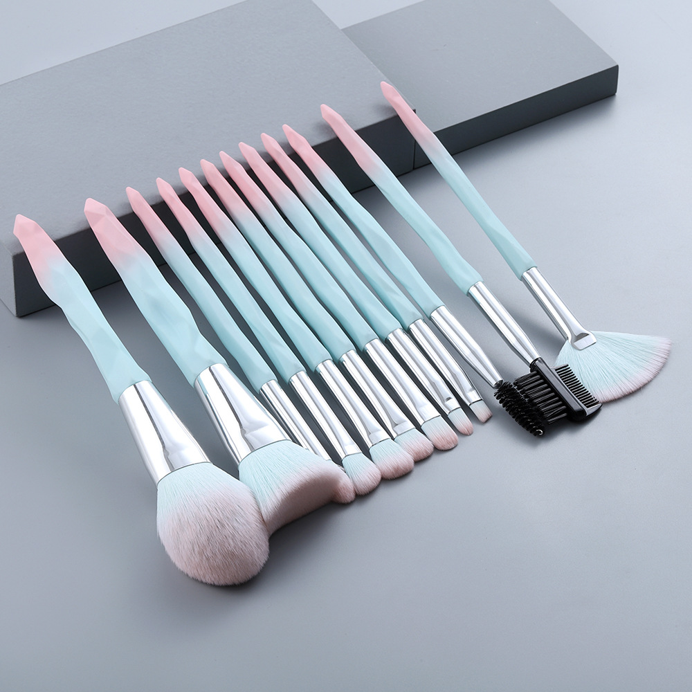 13pcs Diamond Makeup Brushes with Crystal Handle Set