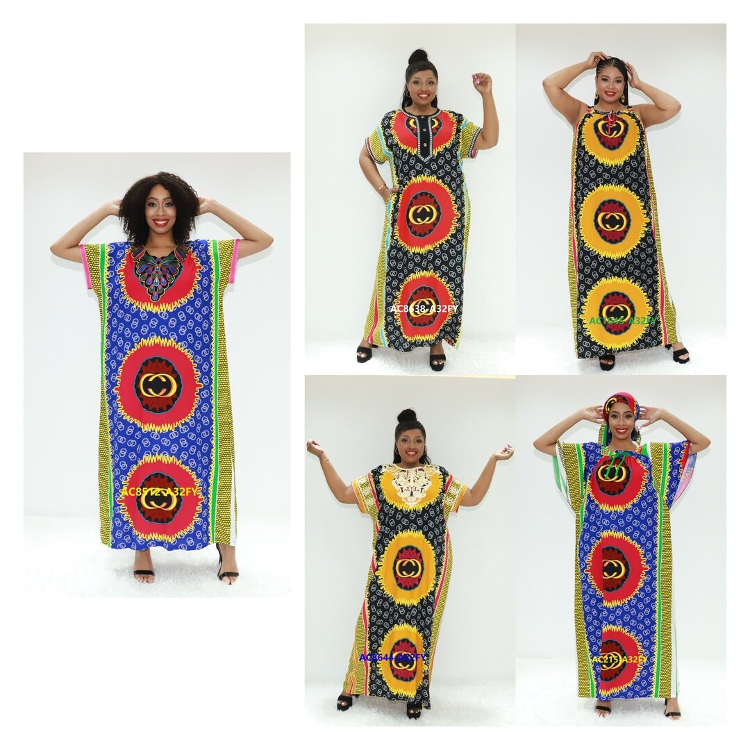 Vestidos africanos Boubou Saoudien AC8512-A32fy Nigéria Kaftan Kaftan