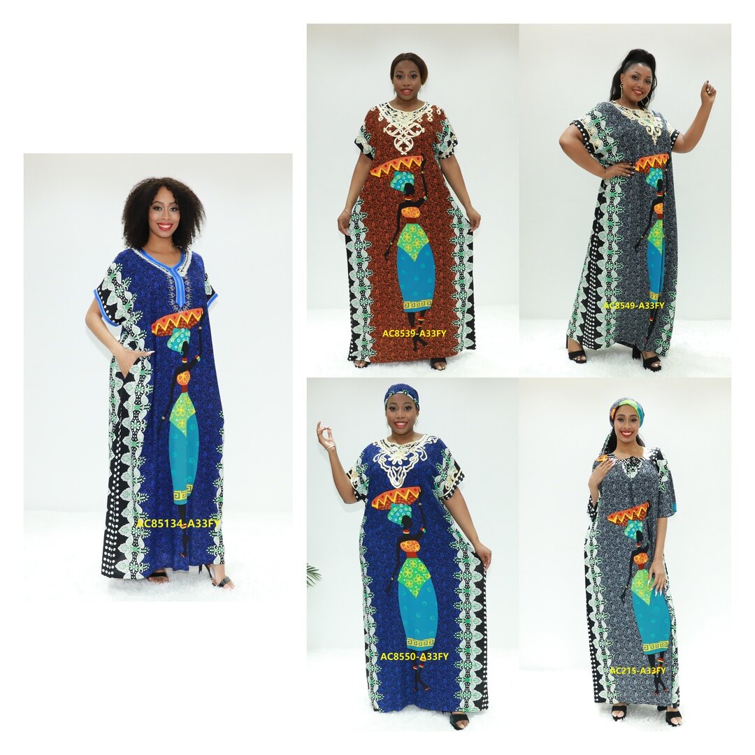 Femmes musulmanes Vente Modest Love Sahara AC85134-A33fy Tanzania Fashion Dashiki robe