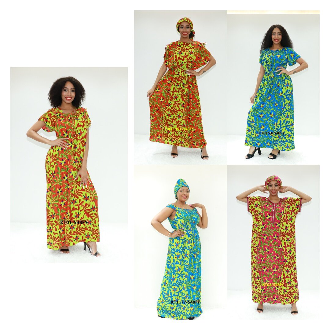 muslimah dress embroidered caftan Love Sahara KT01-548FY Tanzania clothing Africa printed dress