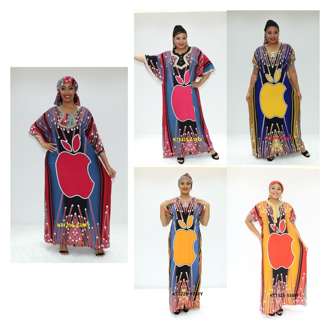 アフリカンドレスBoubou Femme African Ay Fashion KT1296-538Fy Abidjan Caftan Ethnic Dress