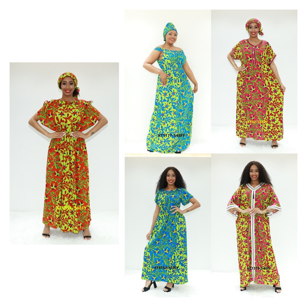 Vestidos africanos Black Kaftan Fabrics Love Sahara KT1351-548fy Abidjan Kaftan Dashiki Dress