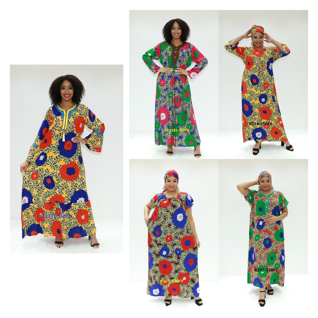 muslim clothing abaya designs 2023 KT1357-550FY Nigeria kaftan Africa printed dress