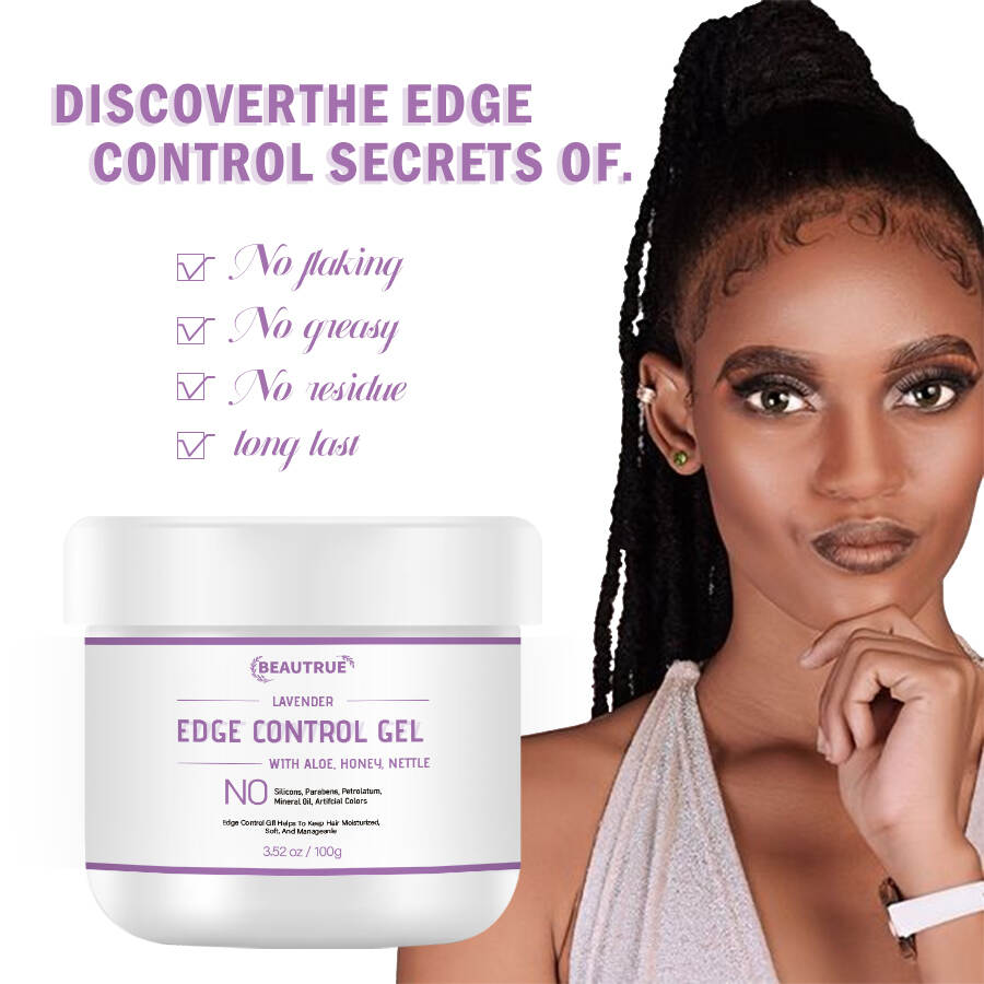 YOUR LOGO Edge Control Gel for Women Strong Hold Non-greasy Edge Control Smoother Edge Tamer