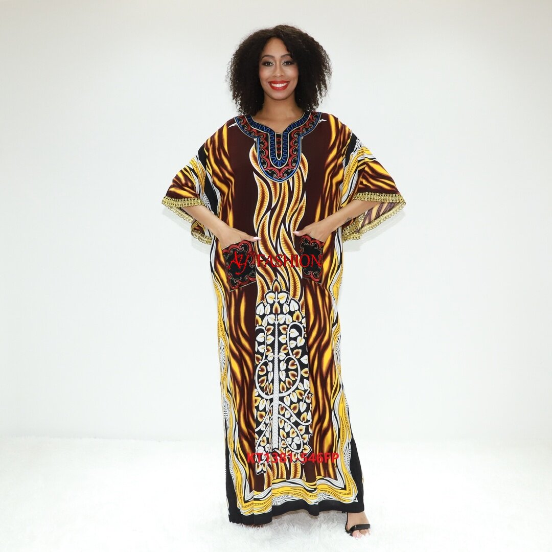 Vêtements africains Abaya Sexy Ay Fashion KT1381-546FP TOGO Vêtements ethnique Robe