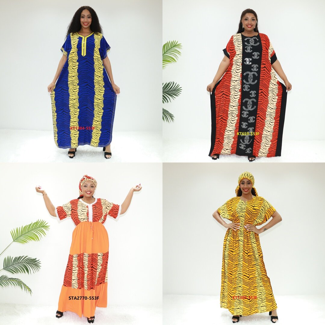 Robes africaines Burkha Muslim Abayas Hijab KT1384-553f Vêtements Cameroun Robe ethnique