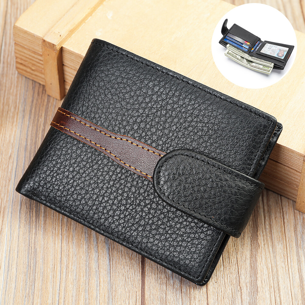 Niucunzh Men Real Leather Bifold Wallet Slim Minimalist Front Pocket Credit Card Holder Wallet Leather Wallet Men