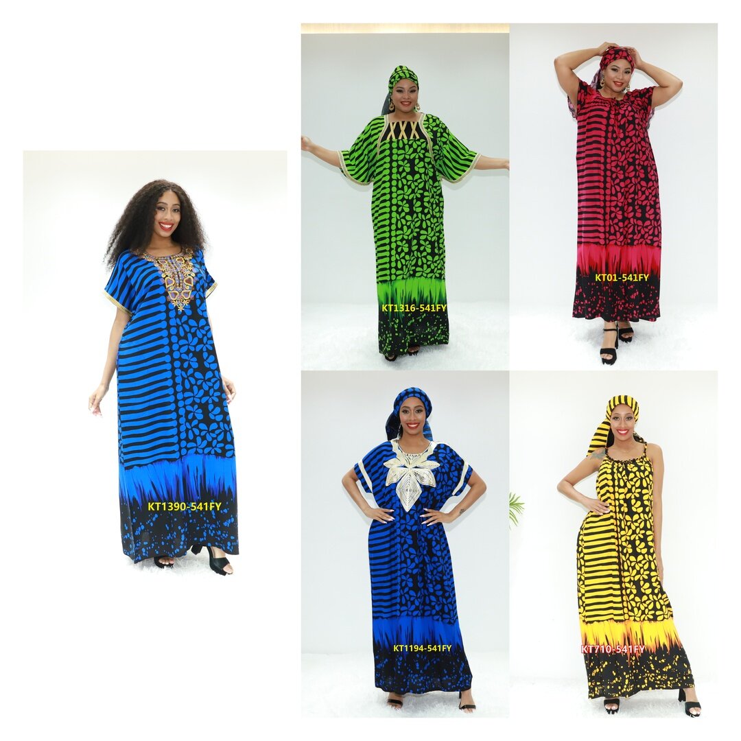 Roupas africanas com capuz Kaftan Ay Fashion KT1390-541Fy Camarões Muslim Dress Boubou